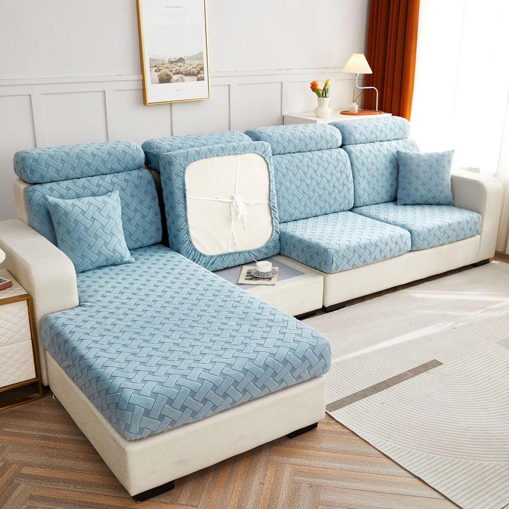 3D Jacquard Velvet Sofa Hat: Elastic Full-Cover Cushion for Autumn & Winter