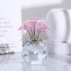 Faux Crystal Flower Figurine Forget Me Not Flower Gift for Women Sympathy Clear Glass Flower Ornaments for Valentine's Day Birthday Table Decor