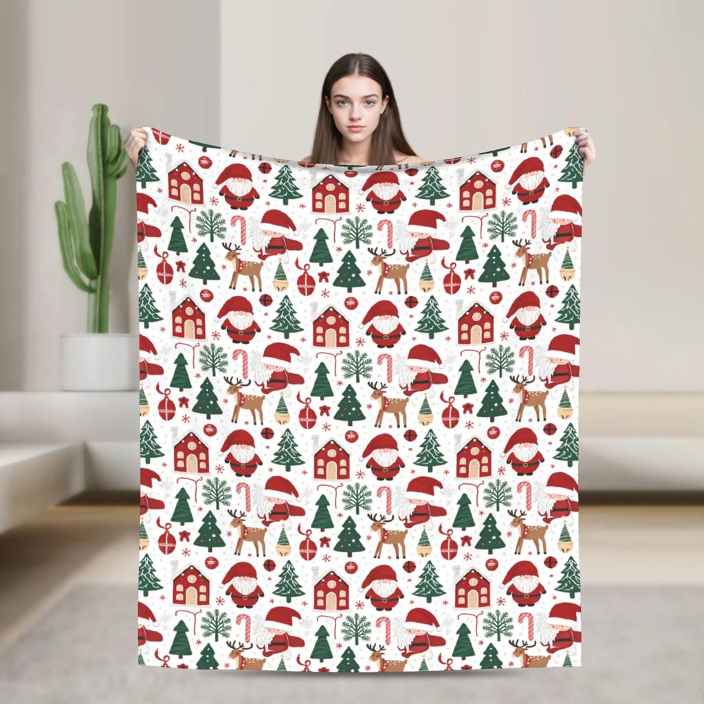 Christmas Xmas Santa Claus Merch Blankets Super Soft Flannel Throw Blankets Comfortable Bedspread
