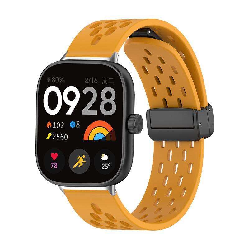 

Силіконовий ремінець для Xiaomi Redmi Watch 4/Mi Band 8 Pro Magnetic D Folding Buckle Sports Band 20mm Wristband Smart Watch Correa for Redmi watch 4 помаранчевий