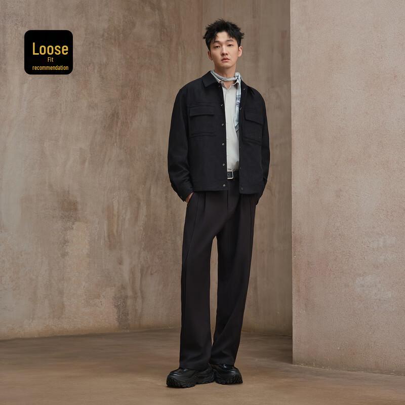 

Cabbeen Men s Square & Stripe Jacquard Autumn Jacket M