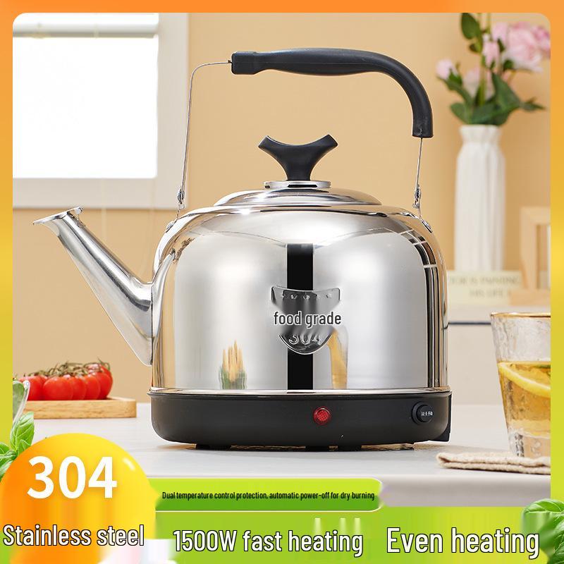 

304 Stainless Steel Electric Kettle, Large Capacity, Anti-Dry Burn, Whistling Feature, Auto Power-Off, Keep Warm Function. Non-magnetic 201 SS 4L