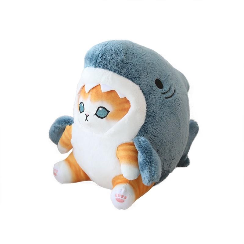 Creative Cartoon Shark Cat Plush Soft Stuffed Animal Doll For Baby Cute Peluche Kids Birthday Christmas Gift
