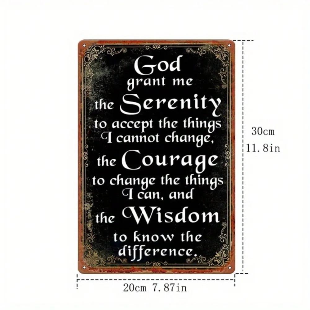 Unbreakable 8x12 Inch Vintage Metal Wall Sign with Inspirational Prayer Quote for Home Decor