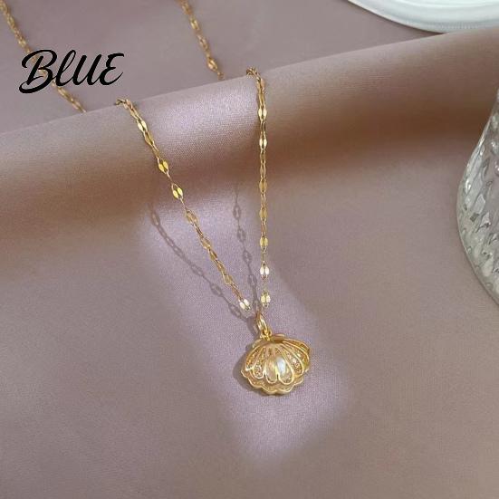 Exquisite Design Jewelry Hollow Shell Faux Pearl Necklace Pendant