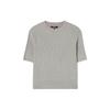 LAP Cable Knit Round Short Sleeve Knit Aq1Kh281