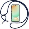 Protective Case for Samsung Galaxy S24 FE - BOOLING - Transparent - Navy Blue Lanyard