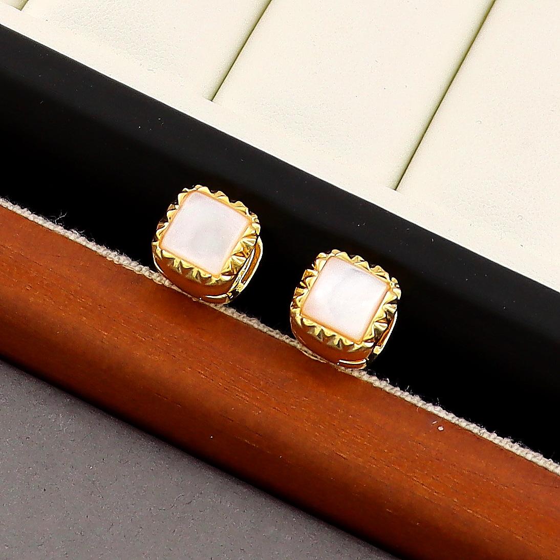 

Turquoise & Mother-of-Pearl Square Earrings - Chic, Versatile, High-End Design for Women