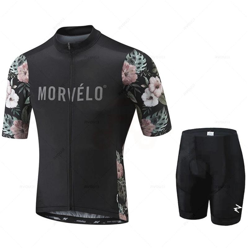 Morvelo-Atmungsaktiver Fahrradbekleidungsanzug für Herren, Kurzarm, Pro Fahrradteam, 2026 Sommer atmungsaktives Radsportanzug-Set