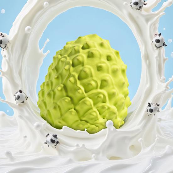 Pet Chew Toy Sweetsop Shape Built-in Sounds Interactive Natural Rubber Dog Chew Toy Concave-Convex Particles Relieve Boredom Energy Pet
