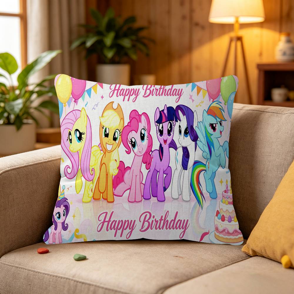 Cartoon My L-Little P-Pony Pink Pillow Cover Sofa Cushion Cover Home Room Decoration Children Gift
