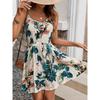 Summer Printed Bohemian Style Women's Belt Dress Elegant Comfortable Fashionable Vacations Outdoor Activities A-line Party Dress V Neck Sweet Casual
