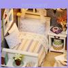 Exquisite Doll Miniature Wooden House Studio Kit With Led Lights And Furniture