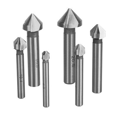 6 Pcs HSS Countersink Drill Bits 90 Degree W/ 3 Flutes Chamfering Tool 6.3 To 20.5mm For Wood Drilling Tool Accessories