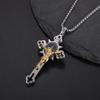 Stainless Steel Christian Saint Benedict Jesus Cross Pendant Necklace Amulet Jewelry Gift for Men Women