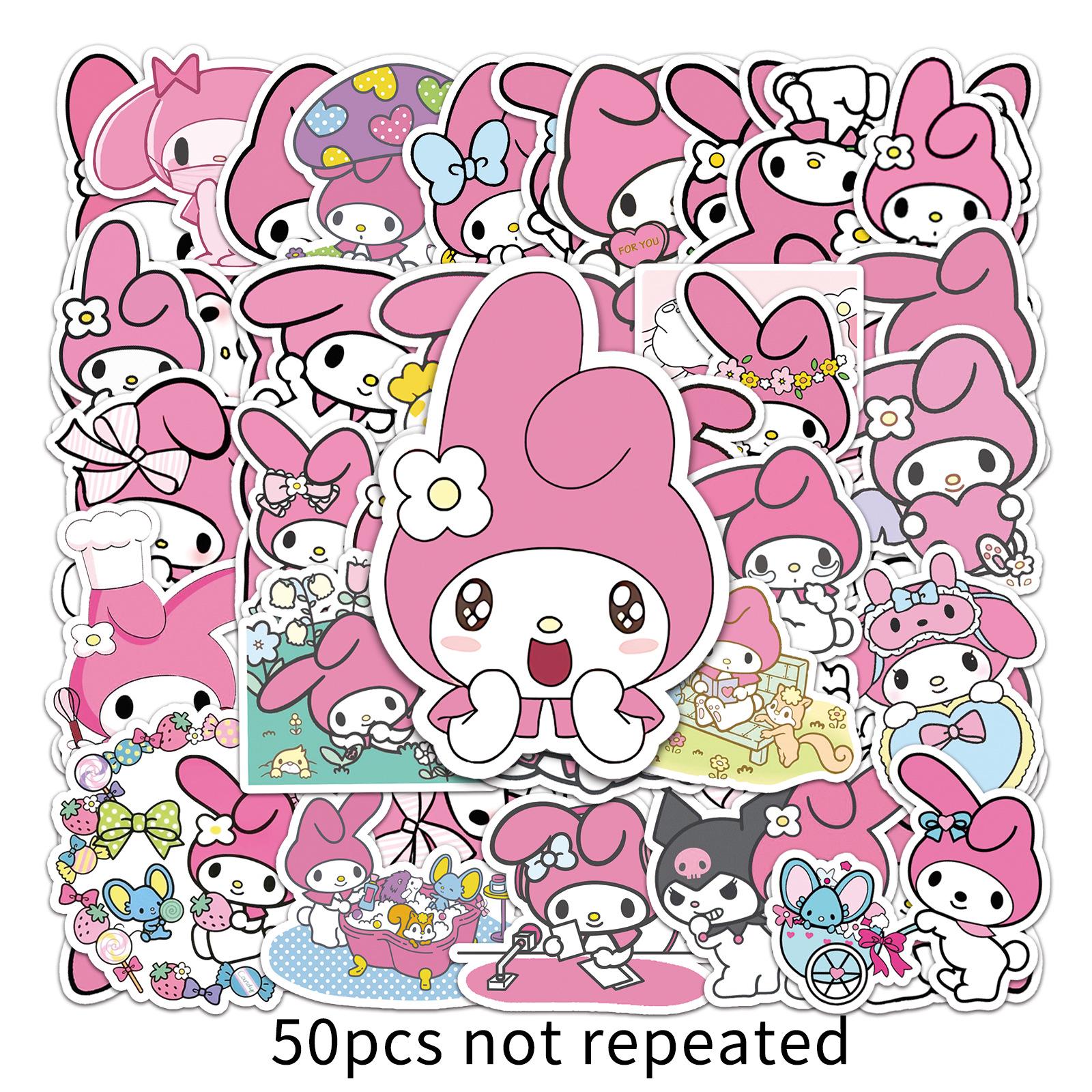 

50 Sanrio My Melody Graffiti Stickers for Notebooks, Scooters, and Phones