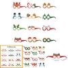 Christmas Deer Paper Glasses Party Photo Props For Kids Holiday Decor Set Of 12