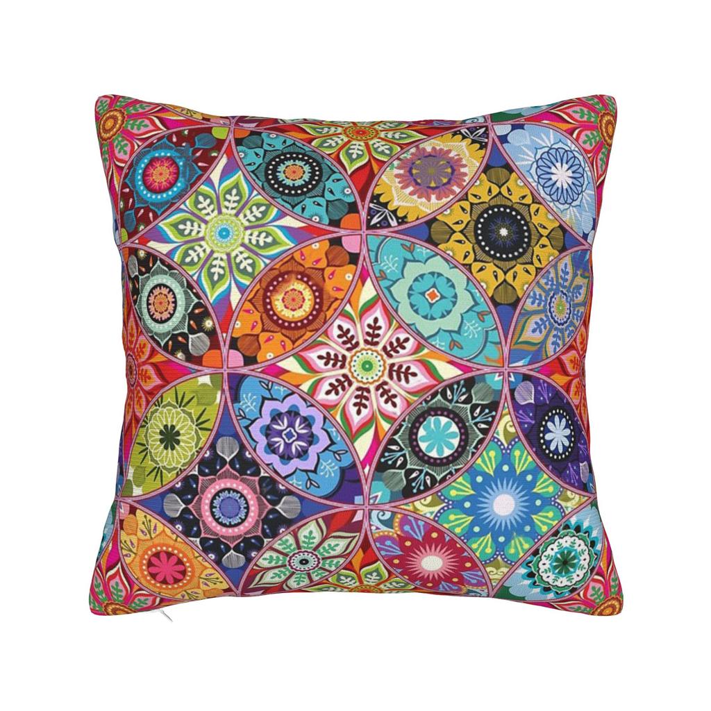 Moroccan Bloom Mandala Square Pillowcases Polyester Bed Car  Cushion Cover Creative Decor Pillow Cover 4545