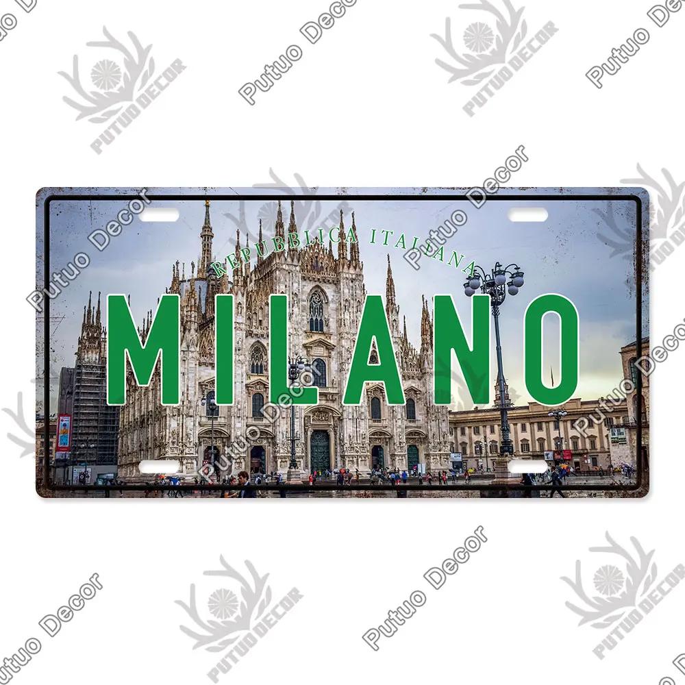 Famous City License Plate Metal Sign Vintage Decor for Home Bedroom Man Cave Wall