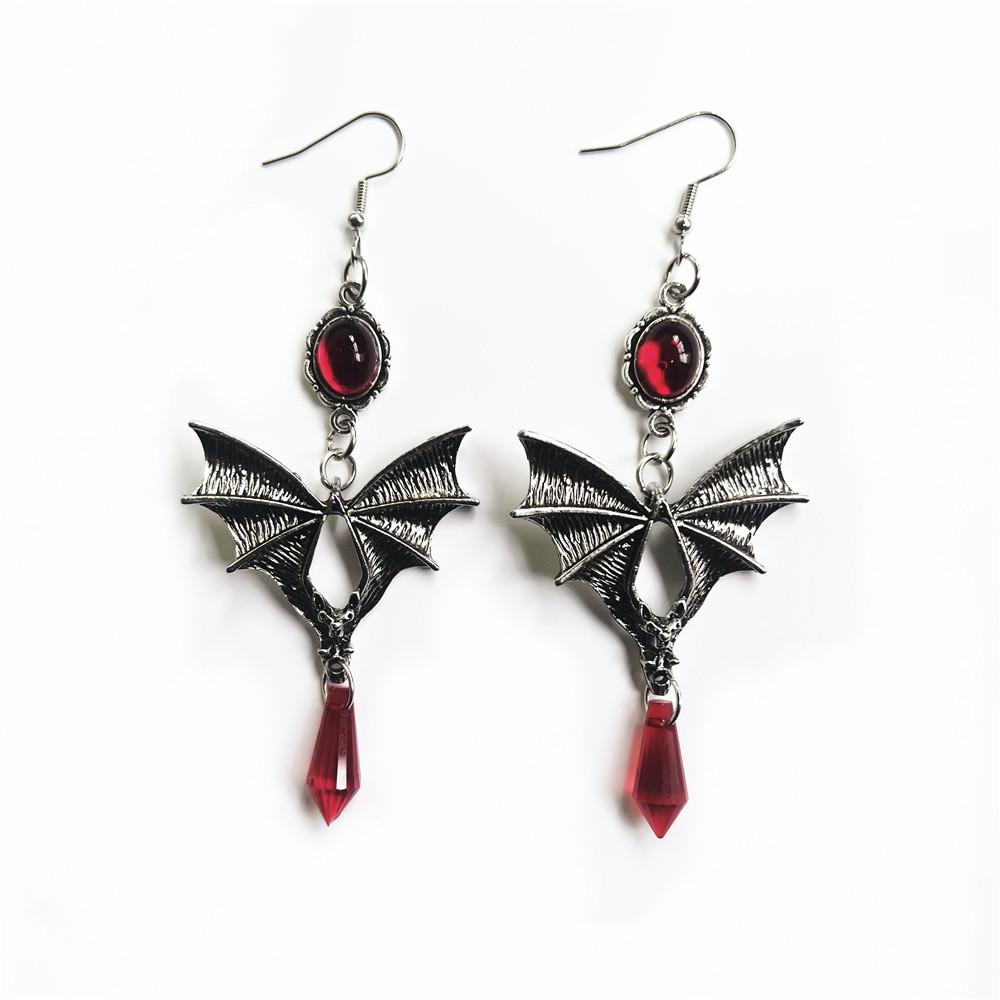 Gothic Vampire Bat Earrings With Alloy Material For Women Fashion Jewelry