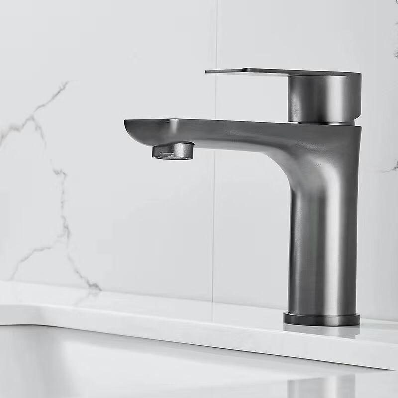 TLXT Gunmetal Grey Stainless Steel Basin Faucet