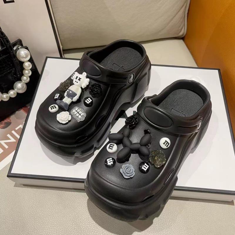 Sabotți cu talpă groasă pentru femei, care adaugă înălțime: Elegant, Antiderapant, Respirabil, Cu vârf închis pentru Exterior, Birou, Sală de operații sau pentru Purtare de vară.