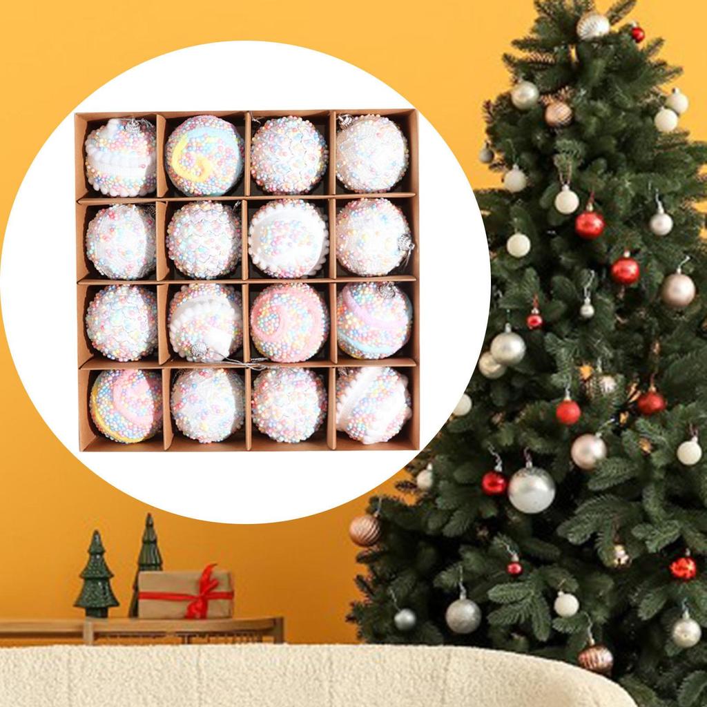 Christmas Balls Christmas Tree Baubles Shatterproof Foam with Hanging Hole Decorations for Thanksgiving New Year Anniversary