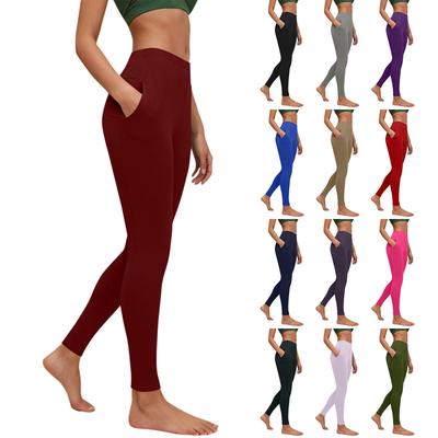 Women's Leggings, Slim,fit Yoga Pants With Elastic Waist And Pockets, Long Pants