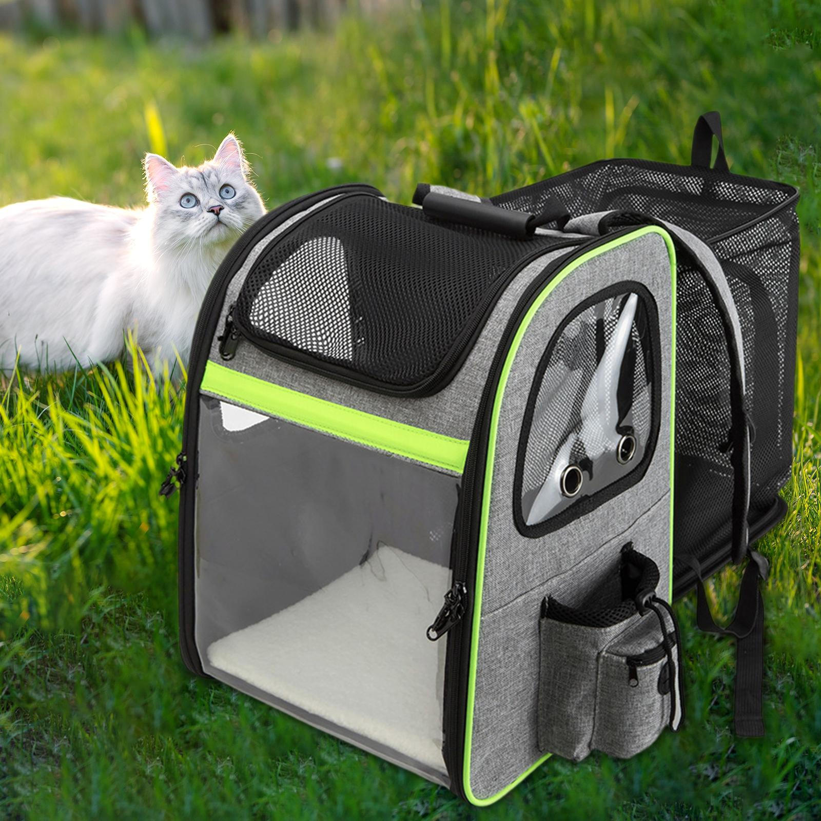 

Рюкзак-переноска для собак, сумка для путешествий для домашних животных, расширяемая сумка для переноски большой вместимости для маленьких собак и grey yellow