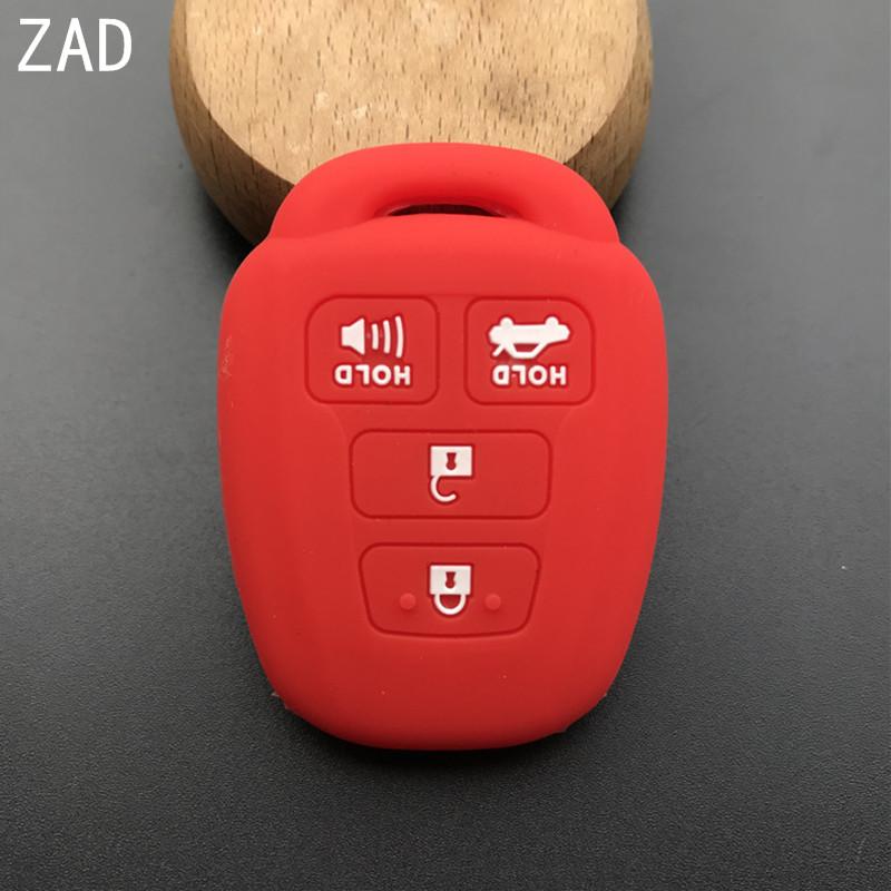 ZAD 4 Button Silicone car Key Cover Holder case set For Toyota 2012 2013 2014 Camry Corolla Highlander 4 buttons remote key case
