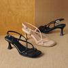 Fashion 2025 Summer New Sandals Women's Summer Outwear Thin Heels Soft Bottom French Exquisite High Heels