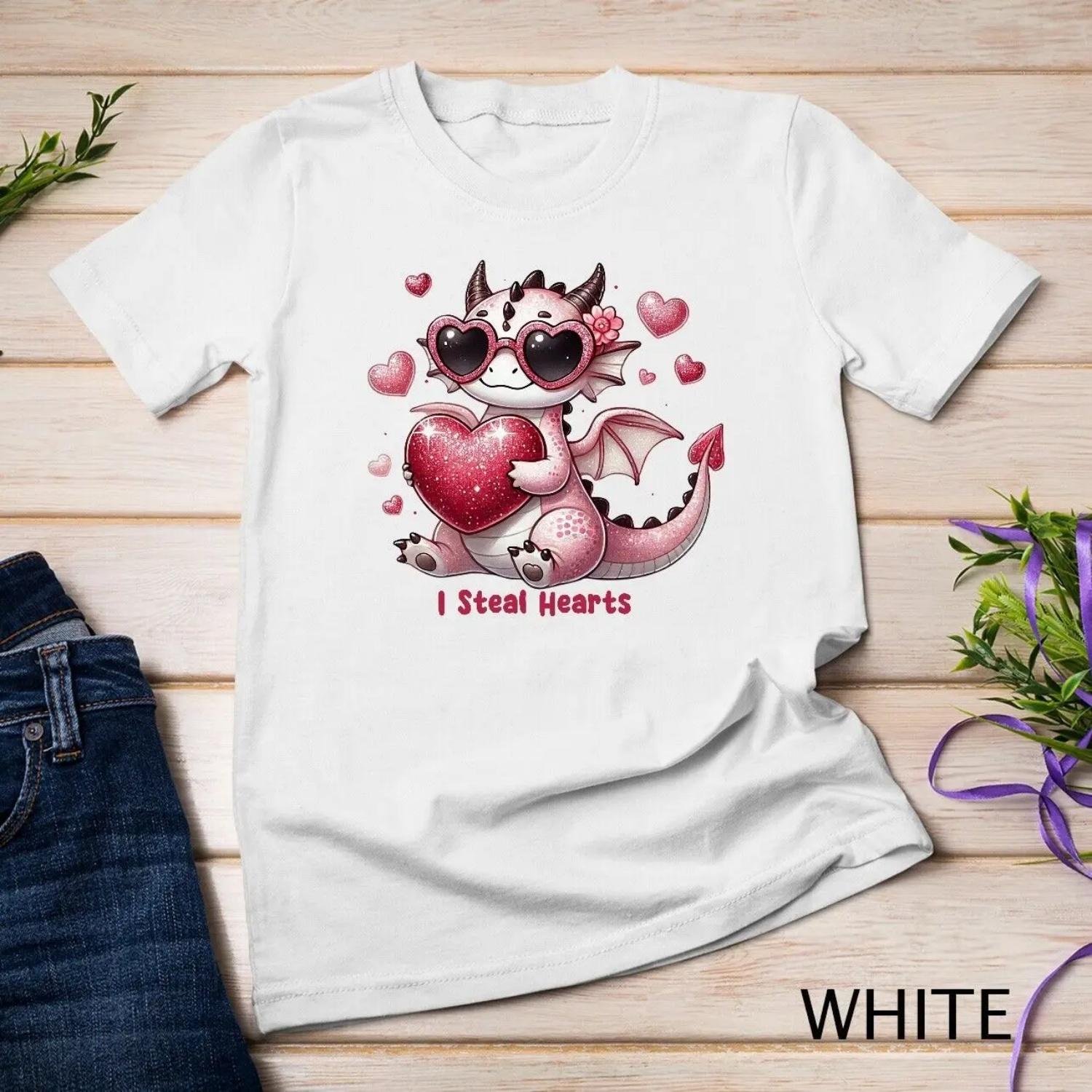 Dragon of My Heart A Cute Valentine s Day Design Funny T Shirt S