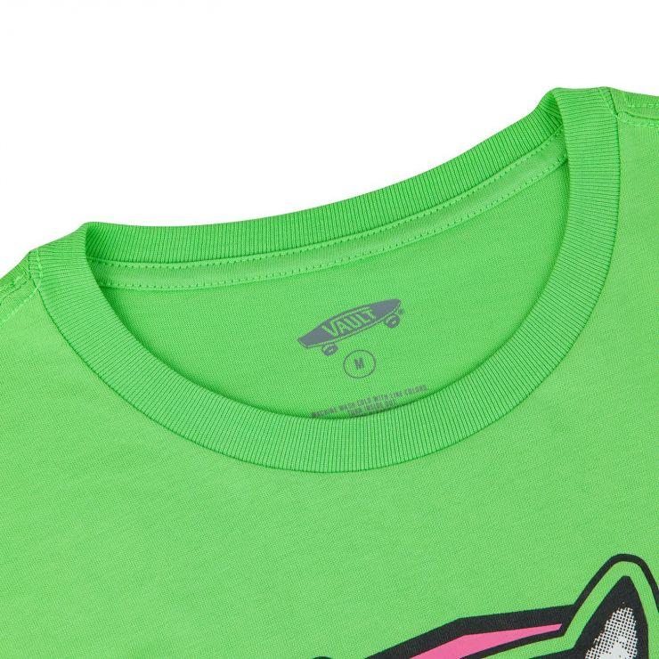 Vans X Sarah Andelman Collaboration SS22 Cartoon Cat Letter Print Crew Neck Pullover Long Sleeve T-Shirt Women Tops Green VN0A7RLQYRO