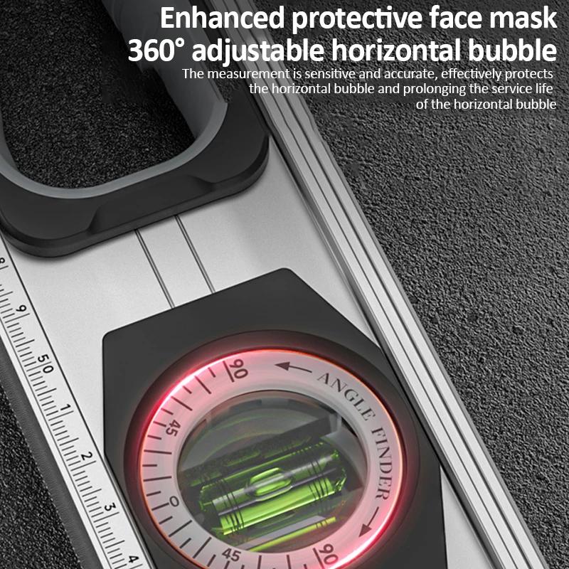 Digital Protractor Angle Finder 0-90° with Magnetic Base LED Display V-Groove 20/35/50MM Electronic Level Ruler No Battery