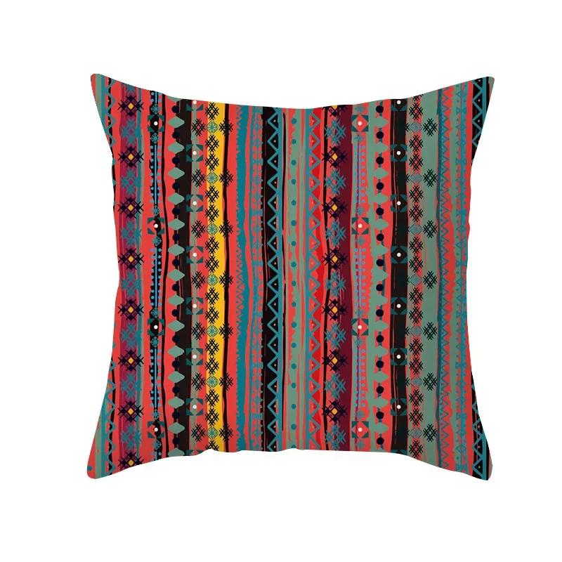Tribal Striped Indian Totem Pillowcase Living Room Sofa Office Chair Lumbar Cushion  Cover Home Decoration
