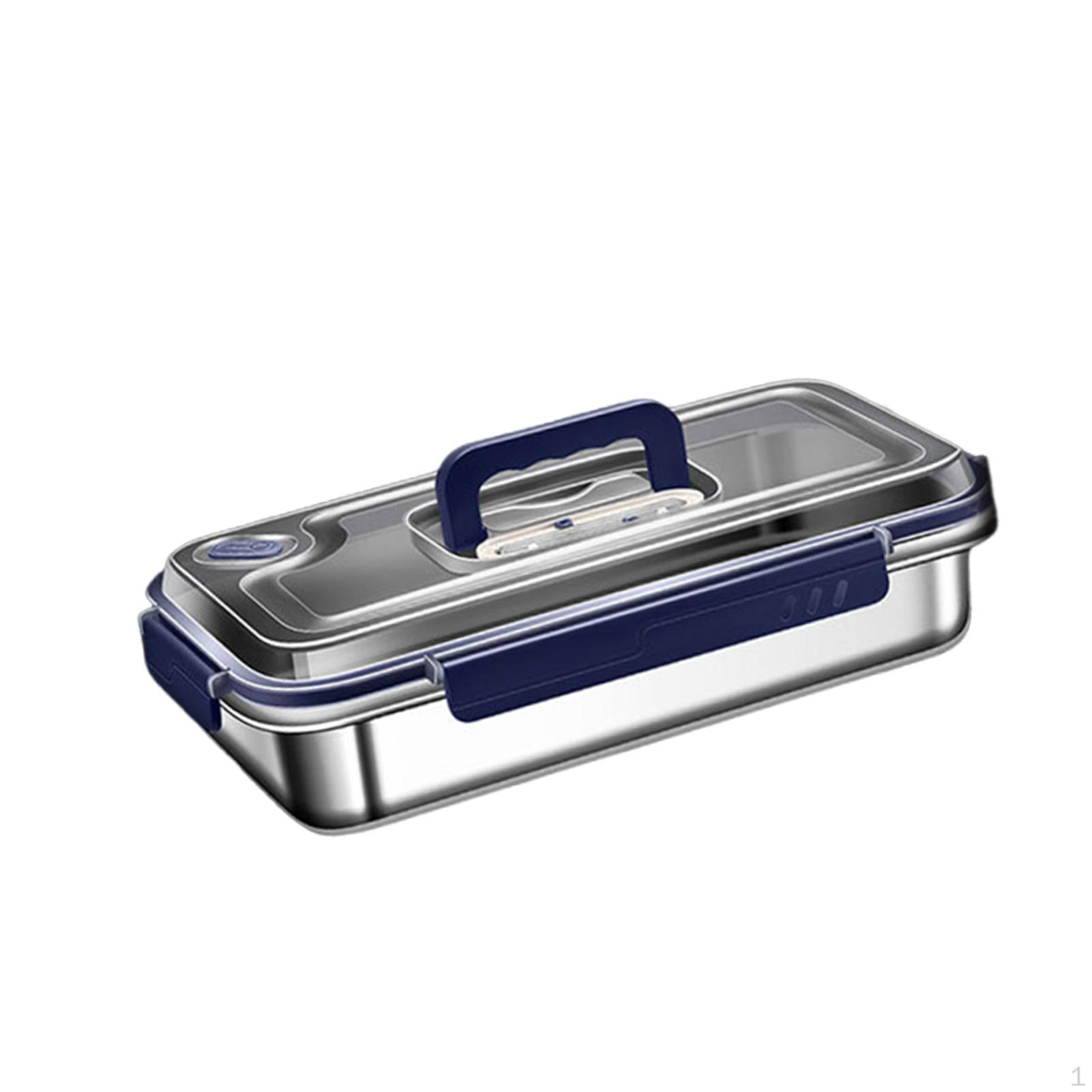 

Airtight Rectangular Stainless Steel Lunch Box, Portable And Reusable Food Container, Spacious with 2400ml
