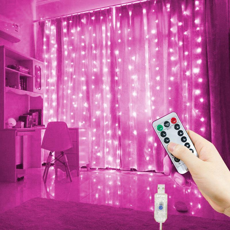 Xiaomi 6x3M/3x3m Curtain Garland on The Window USB Power Fairy Lights Festoon with Remote New Year Garland Led Lights Christmas Decor