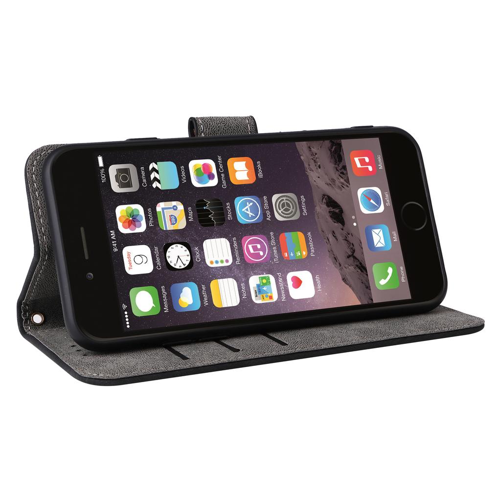 For iPhone 6/6s/7/8/SE (2020)/SE (2022) Case RFID Blocking Wallet Phone Cover with Strap