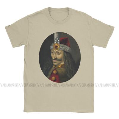 Vlad The Impaler Portrait Dracula T-Shirt for Men 100% Cotton Tepes Gothic Vampire Goth Horror Movie Scary Halloween Tees