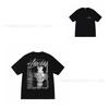 [2] American trendy brand short-sleeved t-shirt black and white collection printed short-sleeved t-shirt casual couple men and women of the same style