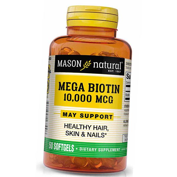 

Біотин, Mega Biotin 10000, Mason Natural 50гелкапс (36529027) 50softgels