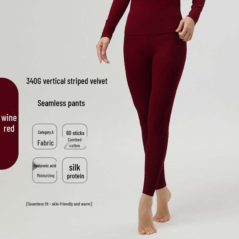 

Жіночий безшовний термофлісовий костюм з гіалуроновою кислотою - приталений, великий розмір, осінні штани 2XL (140~160 jin)