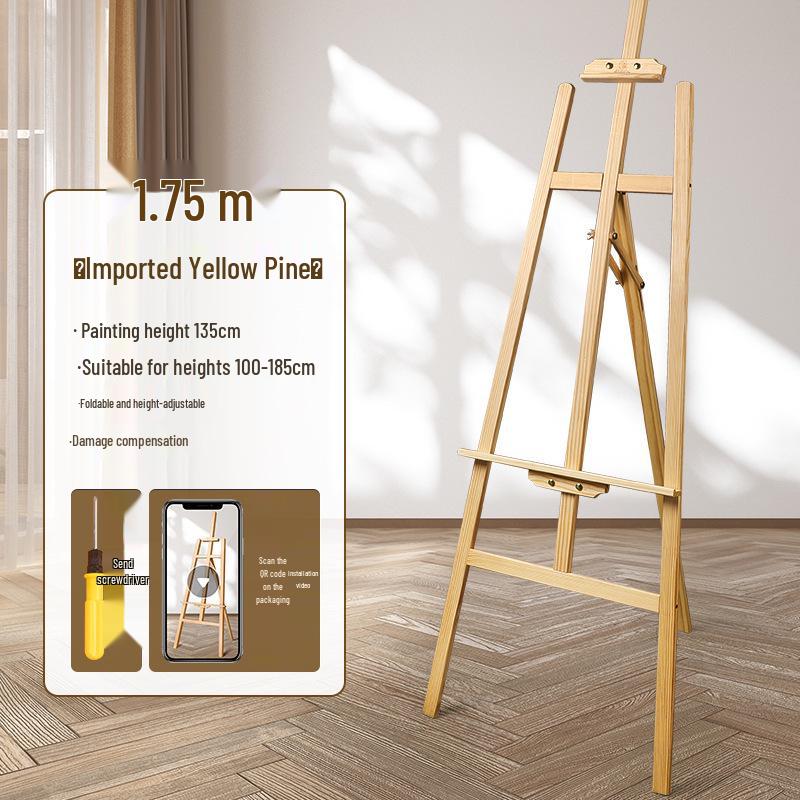 Cavalletto in Legno del Mali: Ideale per Studenti d'Arte, Pittura a Olio, Schizzi, Disegni 4K, con Cassetto e Supporto Espositore.
