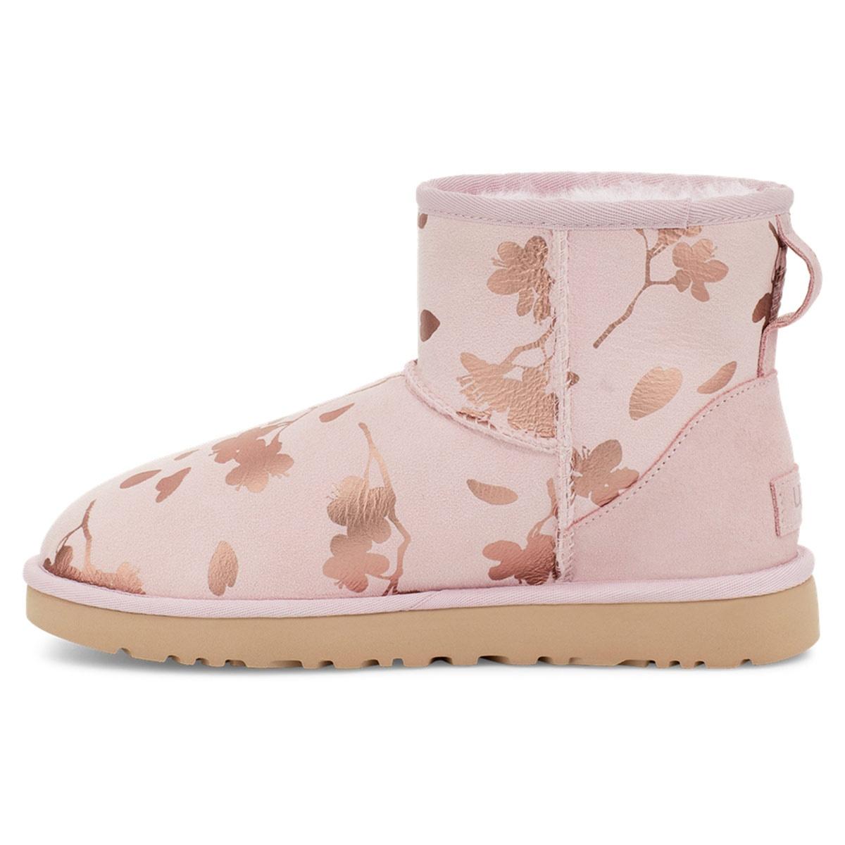 (WMNS) UGG Classic Mini Floral Foil Pink Red Fleece Lined Women s 1118163-SLPN EU 39