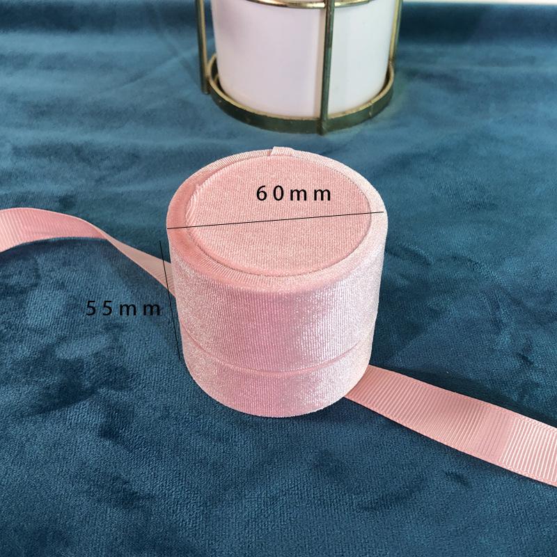 Creative Heart Velvet Ring Box with Ribbon Bow Exquisite Jewelry Packaging Case for Engagement Wedding Gift