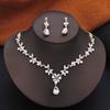 Gorgeous Jewelry Set for Women 3Pack Fashion Earrings Bracelets Choker Necklace Sets Accessory for Prom Bridal Wedding