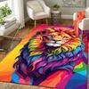 1pc Colorful Lion Print, Design Indoor Area Rug - Soft, Anti-Slip, and Durable Gaming Room Decor for Bedroom