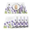 2/4/6pcs Placemat Table Mats Purple Lavender Printed Linen Place Mat for Home Party Dining Tables Wedding Kitchen Banquets Decor