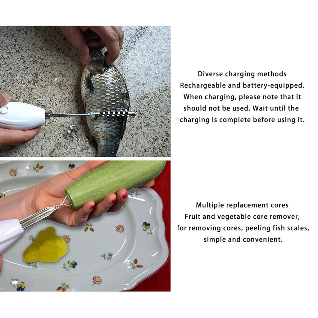 Electric Fruit and Vegetable Corer 1200mAh Rechargeable Battery for Efficient and Easy Cores Removal Rotating Cutter