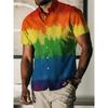 Rainbow 3D Print Unisex Hawaiian Shirt Short Sleeve